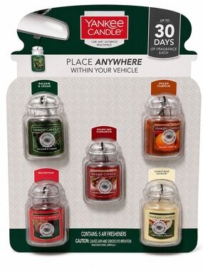 Yankee Candle Car Jar 5-Pack - Green, Red, Orange, Yellow, Cream
